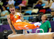 İdman gimnastikası üzrə fərdi çoxnövçülük yarışlarında ölkəmizi kişilər arasında Oleq Stepko təmsil edir. Bakı, Azərbaycan, 18 iyun 2015